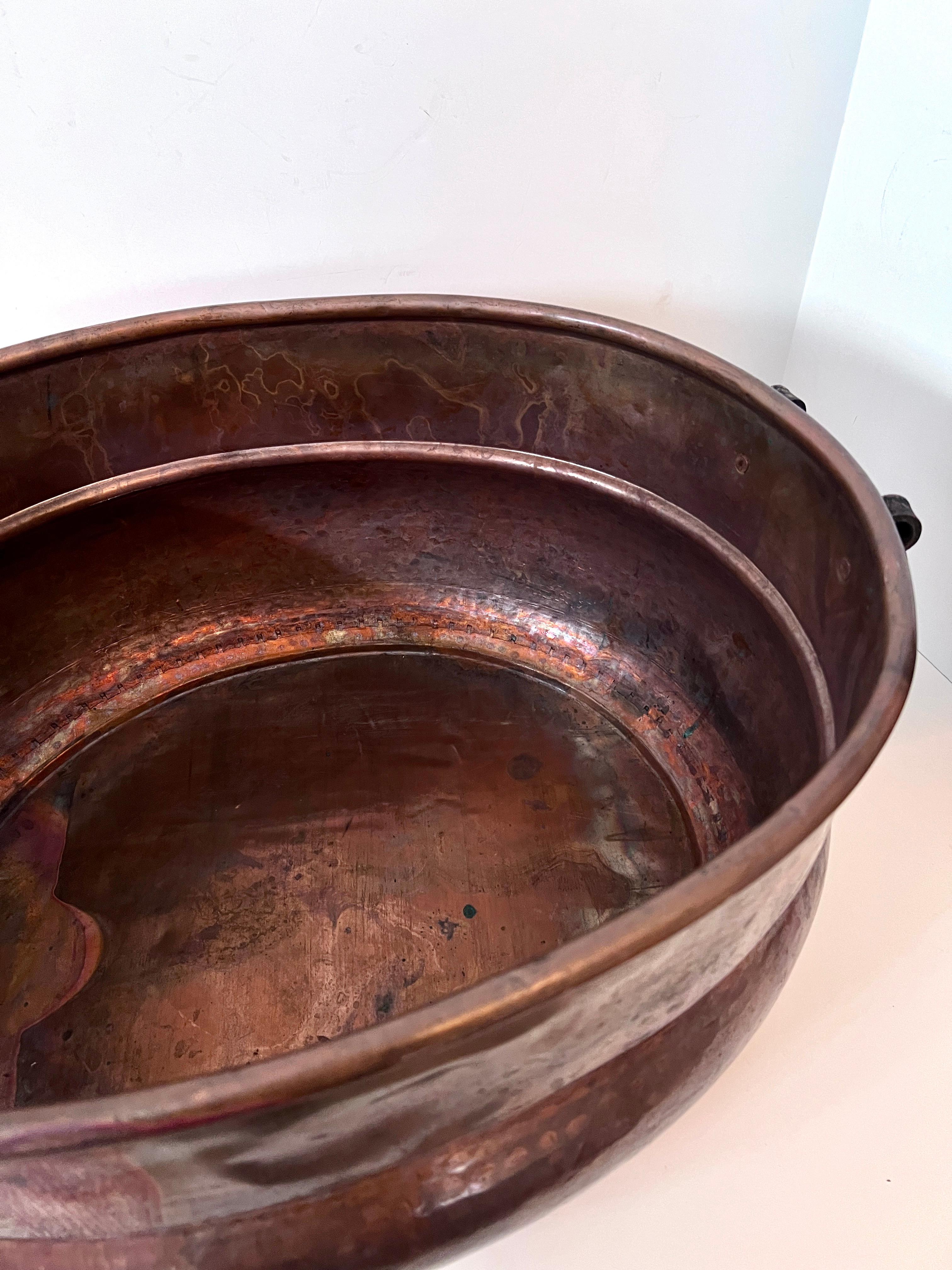 19th Century Copper Chimney Pot or Planter with Wrought Iron Handles For Sale 1
