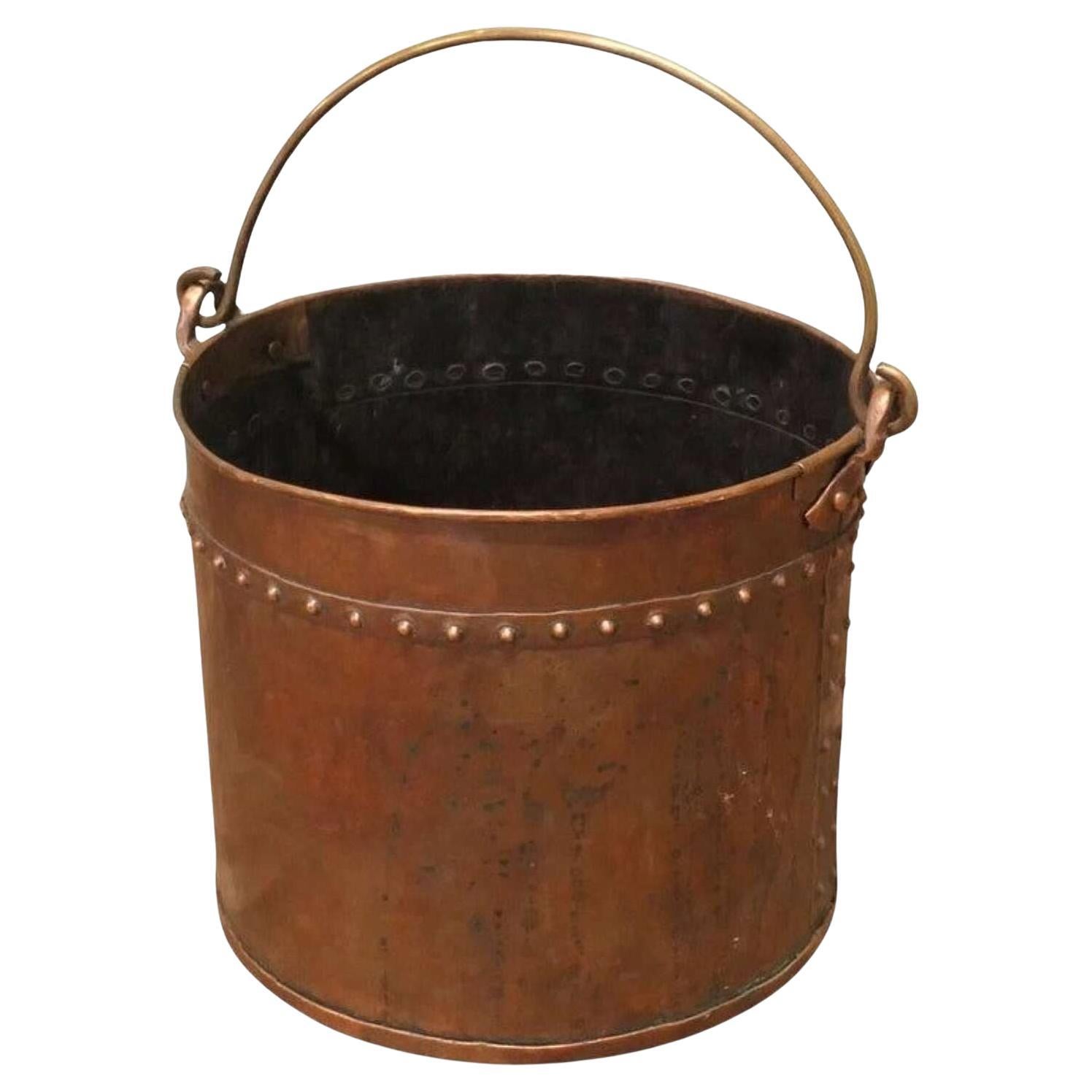 19th Century Copper Coal Bucket