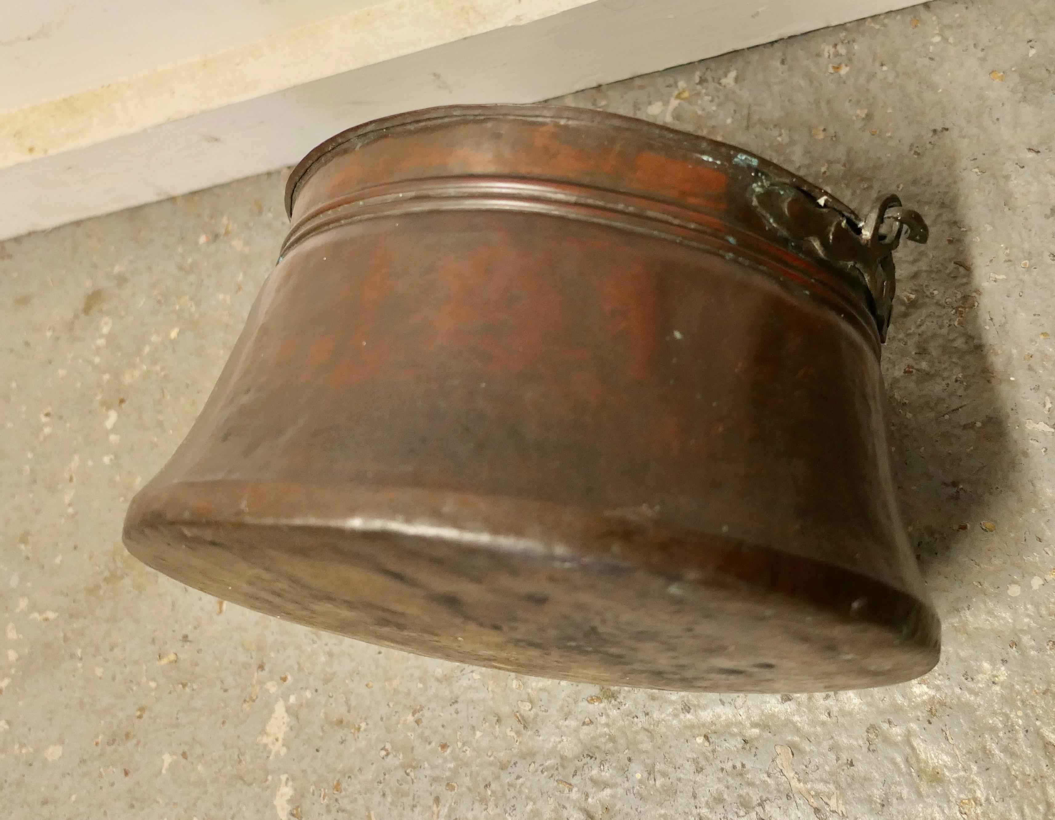  Kupfer-Keramiktopf, Kauldron, 19. Jahrhundert    (Volkskunst) im Angebot