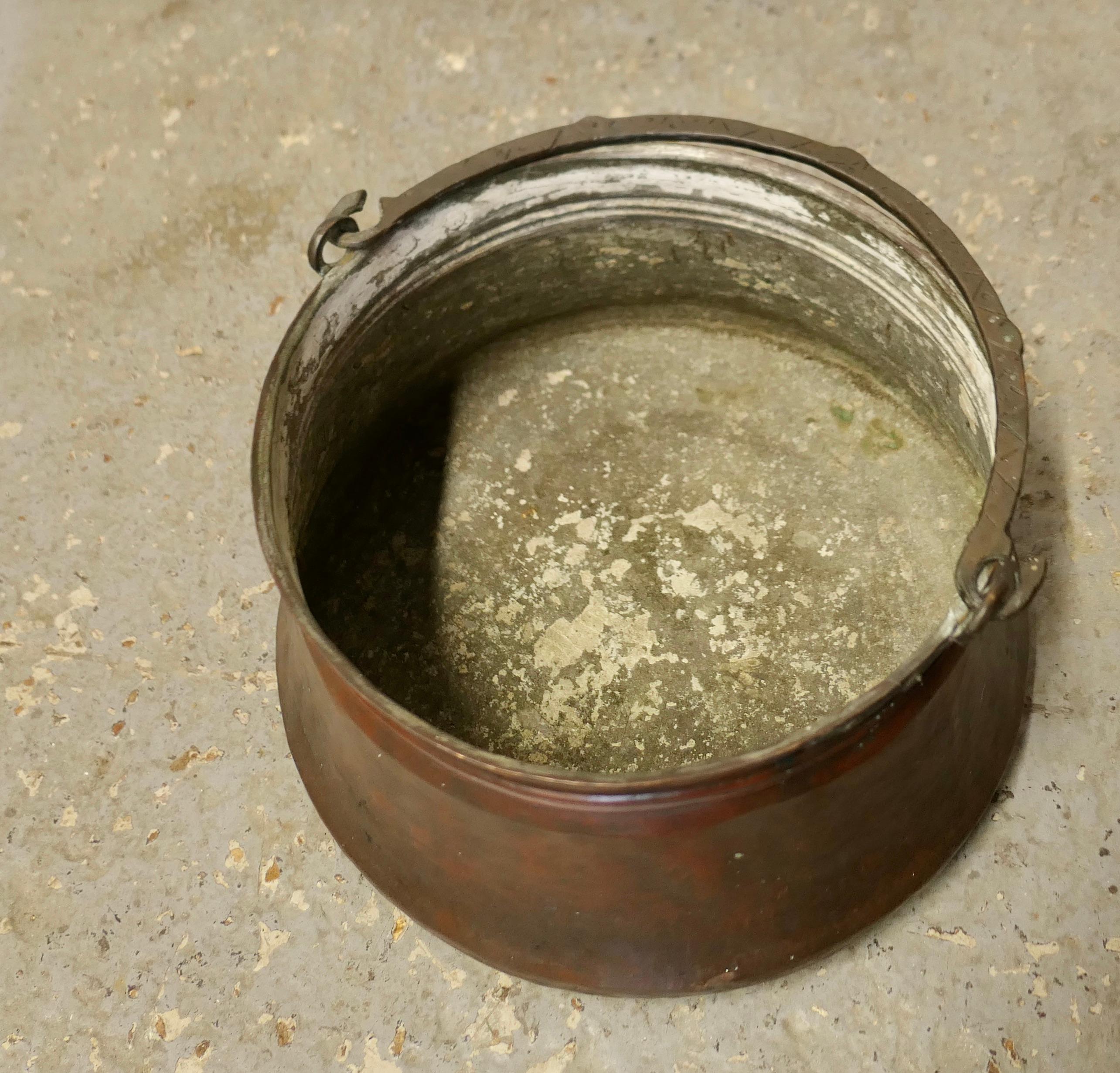  Kupfer-Keramiktopf, Kauldron, 19. Jahrhundert    (Frühes 19. Jahrhundert) im Angebot