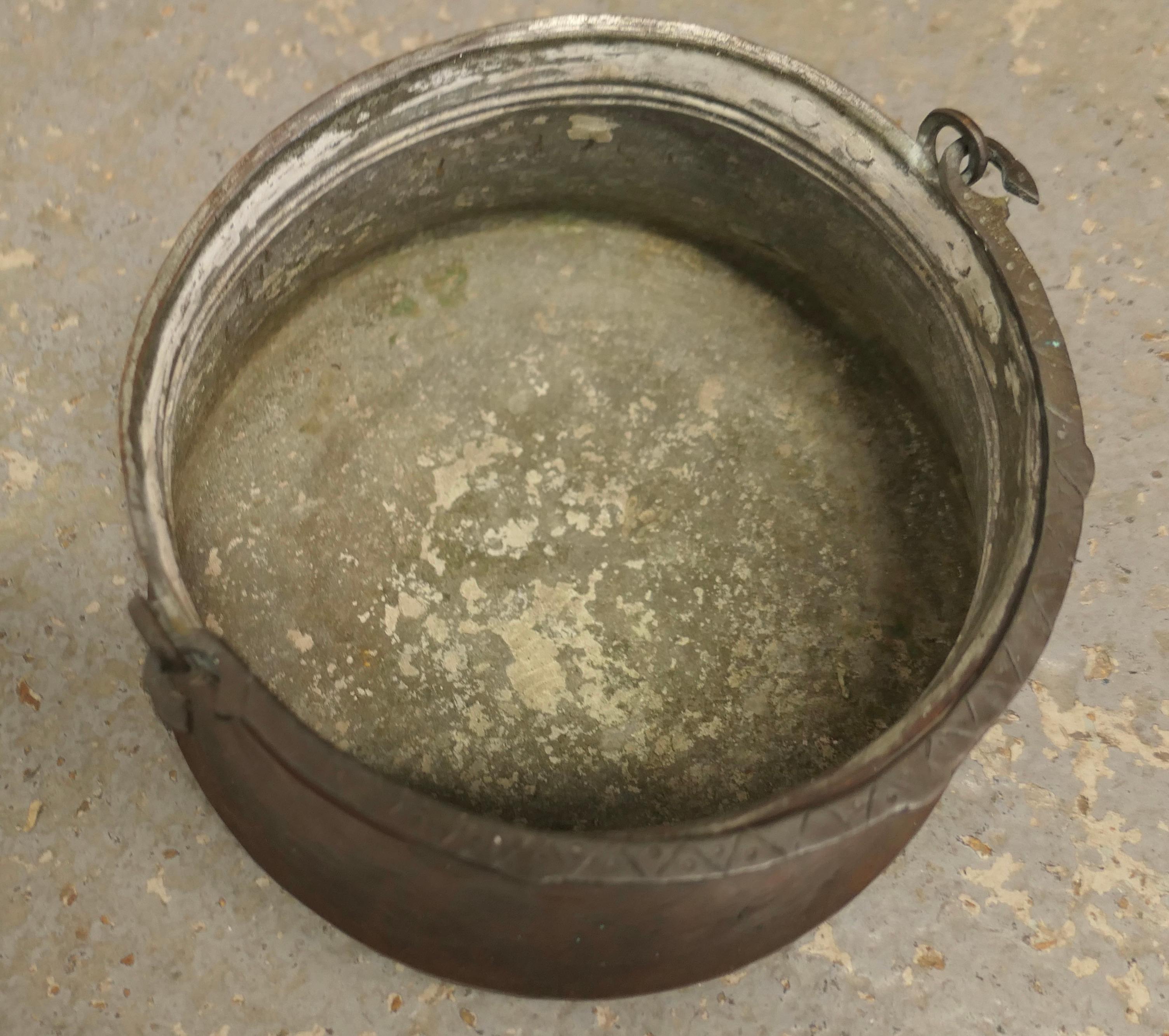  Kupfer-Keramiktopf, Kauldron, 19. Jahrhundert    im Angebot 1
