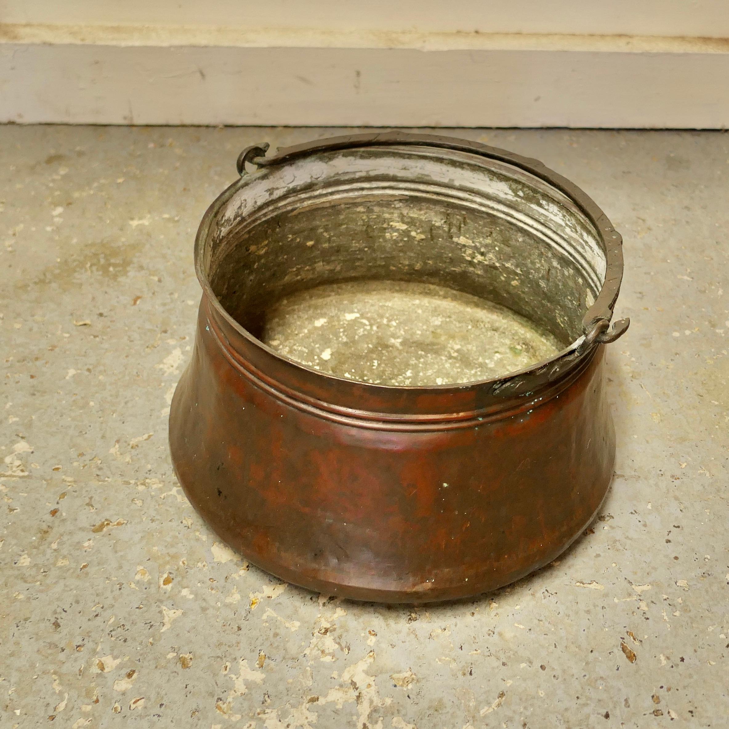  Kupfer-Keramiktopf, Kauldron, 19. Jahrhundert    im Angebot 3