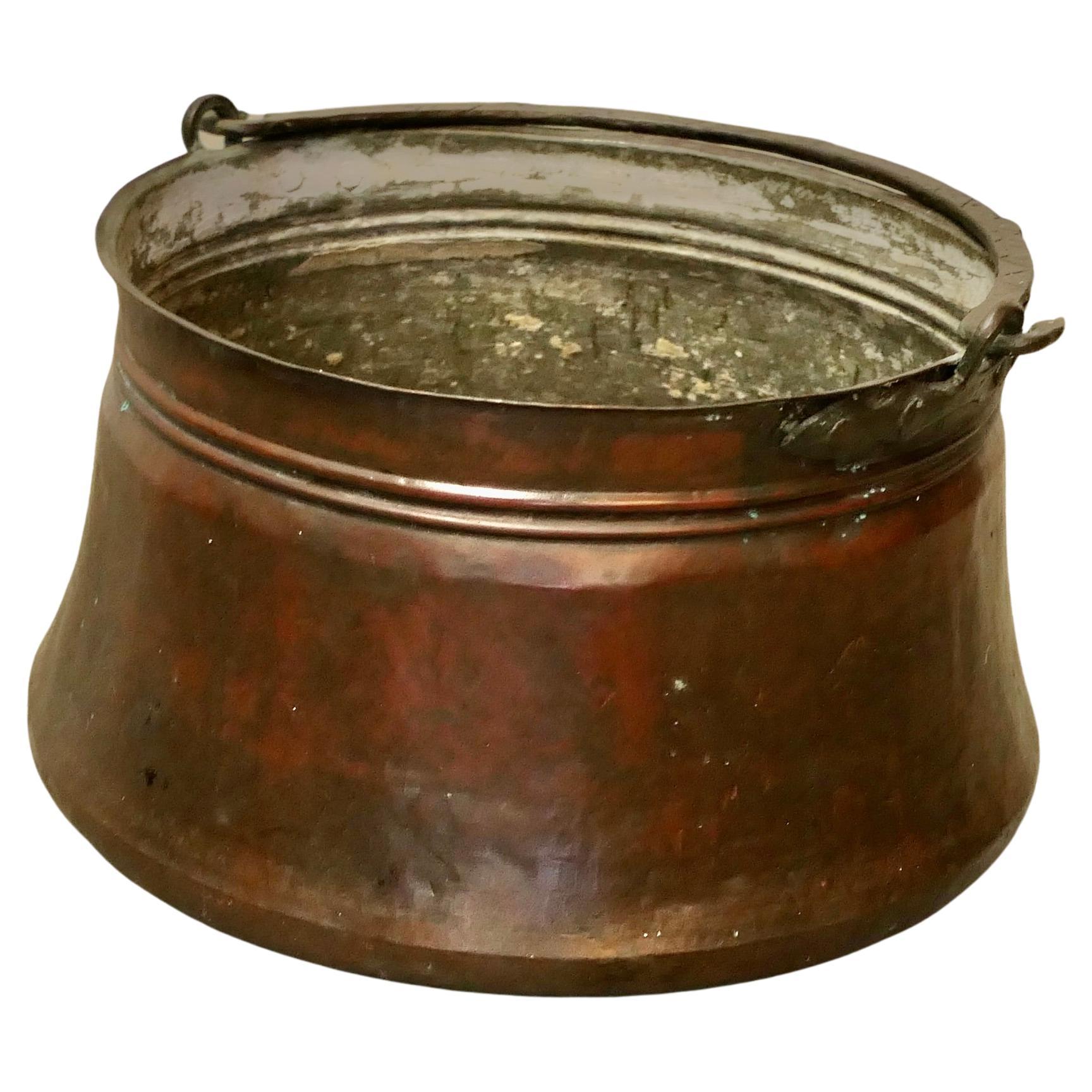 19th Century Copper Cooking Pot, Cauldron For Sale