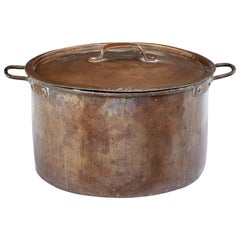 Antique 19th Century Copper Cooking Pot with Lid