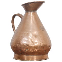 Medida de dos galones de pajar de cobre del siglo XIX