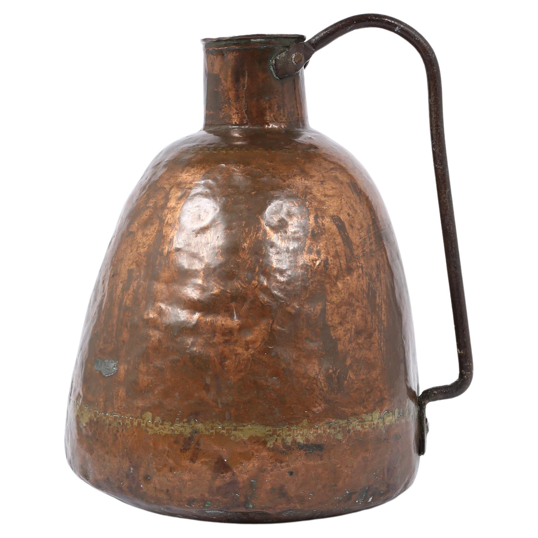 19th Century Copper & Iron Water Vessel, Algerian, c. 1890 For Sale
