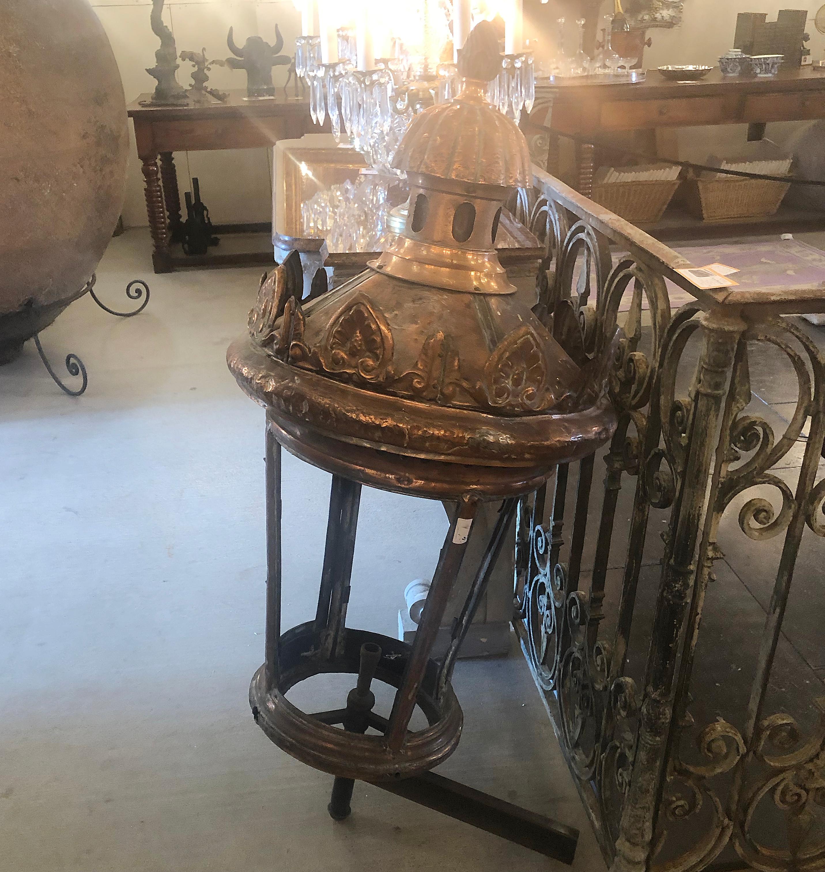 French 19th Century Copper Lantern For Sale