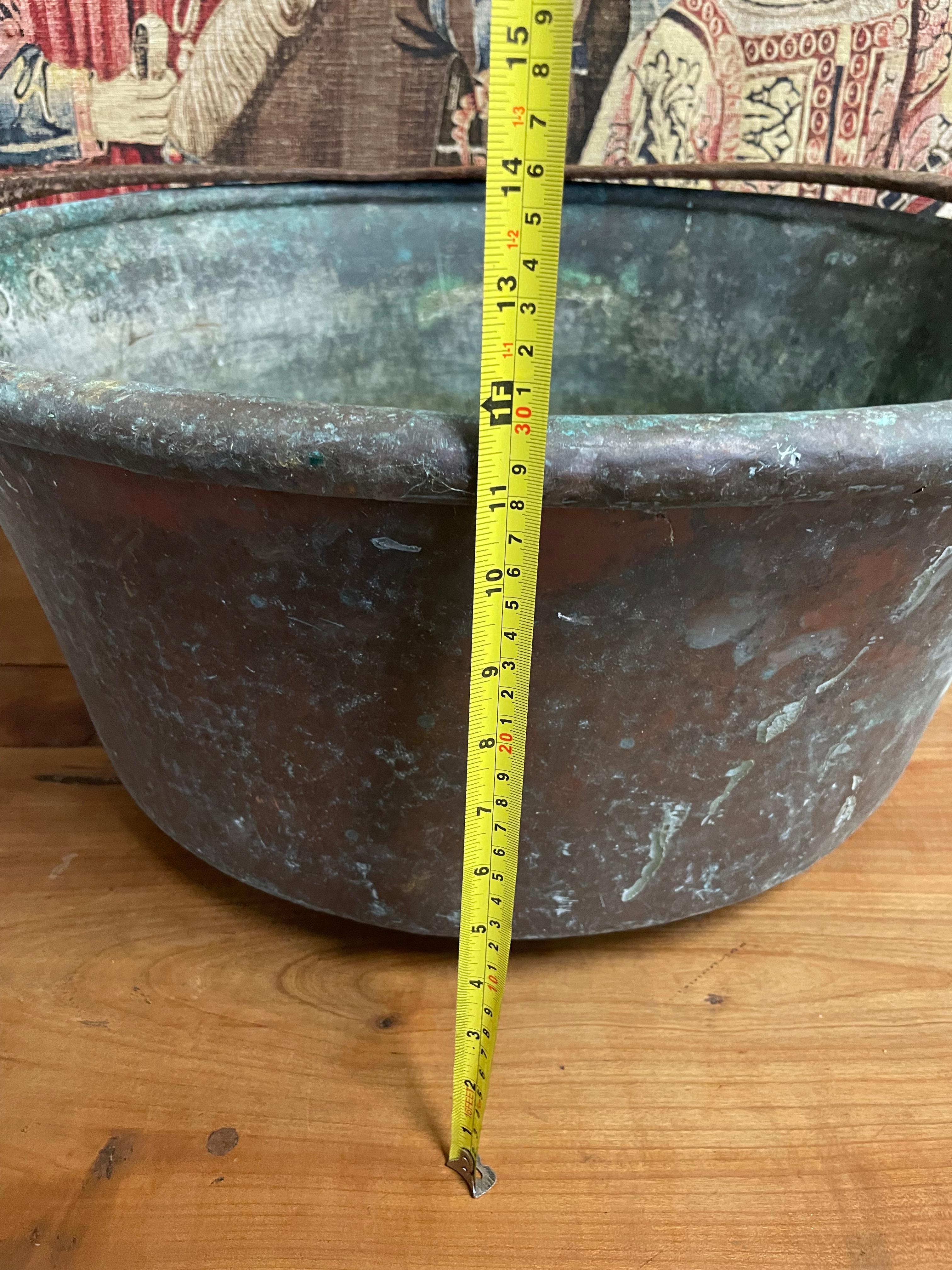Cestino in rame del XIX secolo / fioriera da giardino in vendita 5