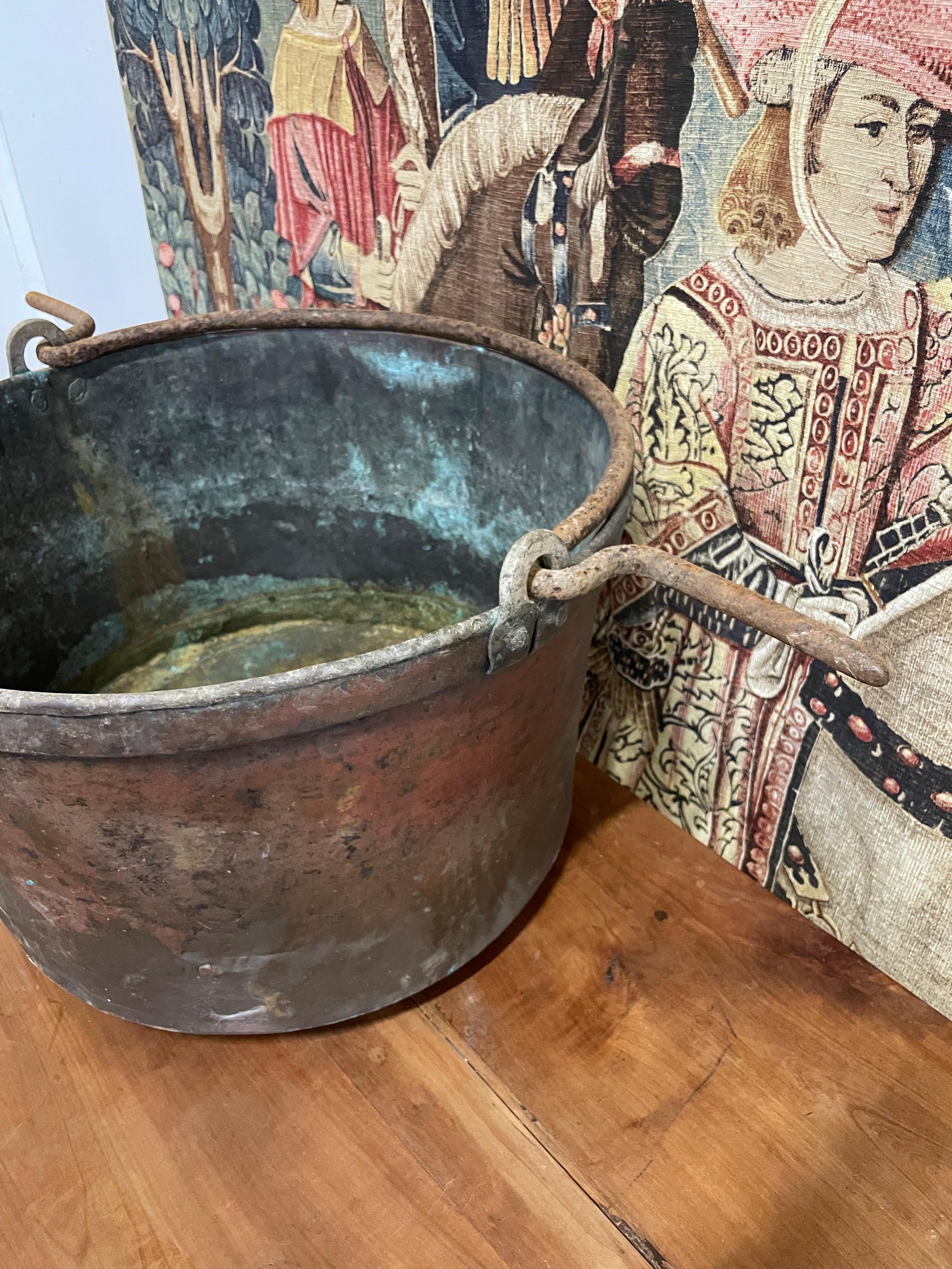 19th Century 19th century copper log bin / garden planter
