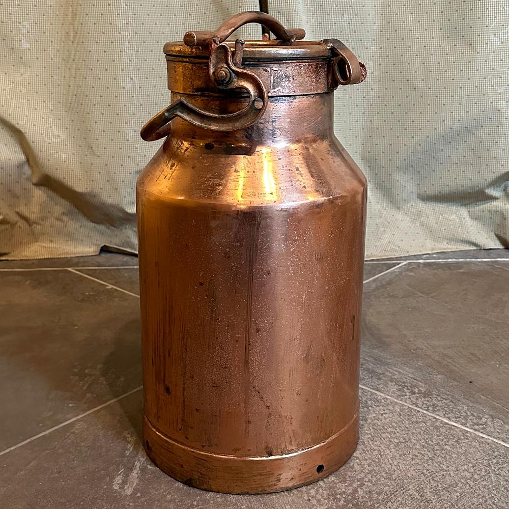 Rustic 19th Century Copper Milk Can