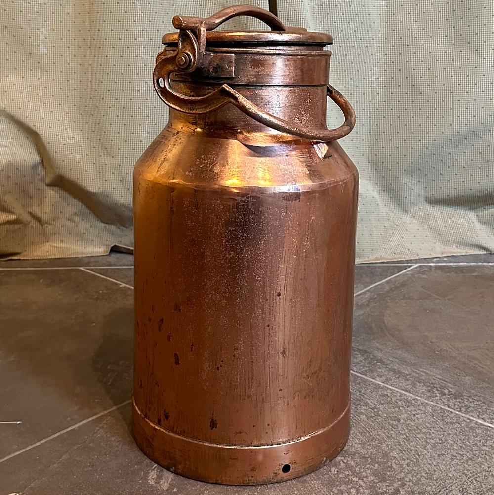 Hand-Crafted 19th Century Copper Milk Can