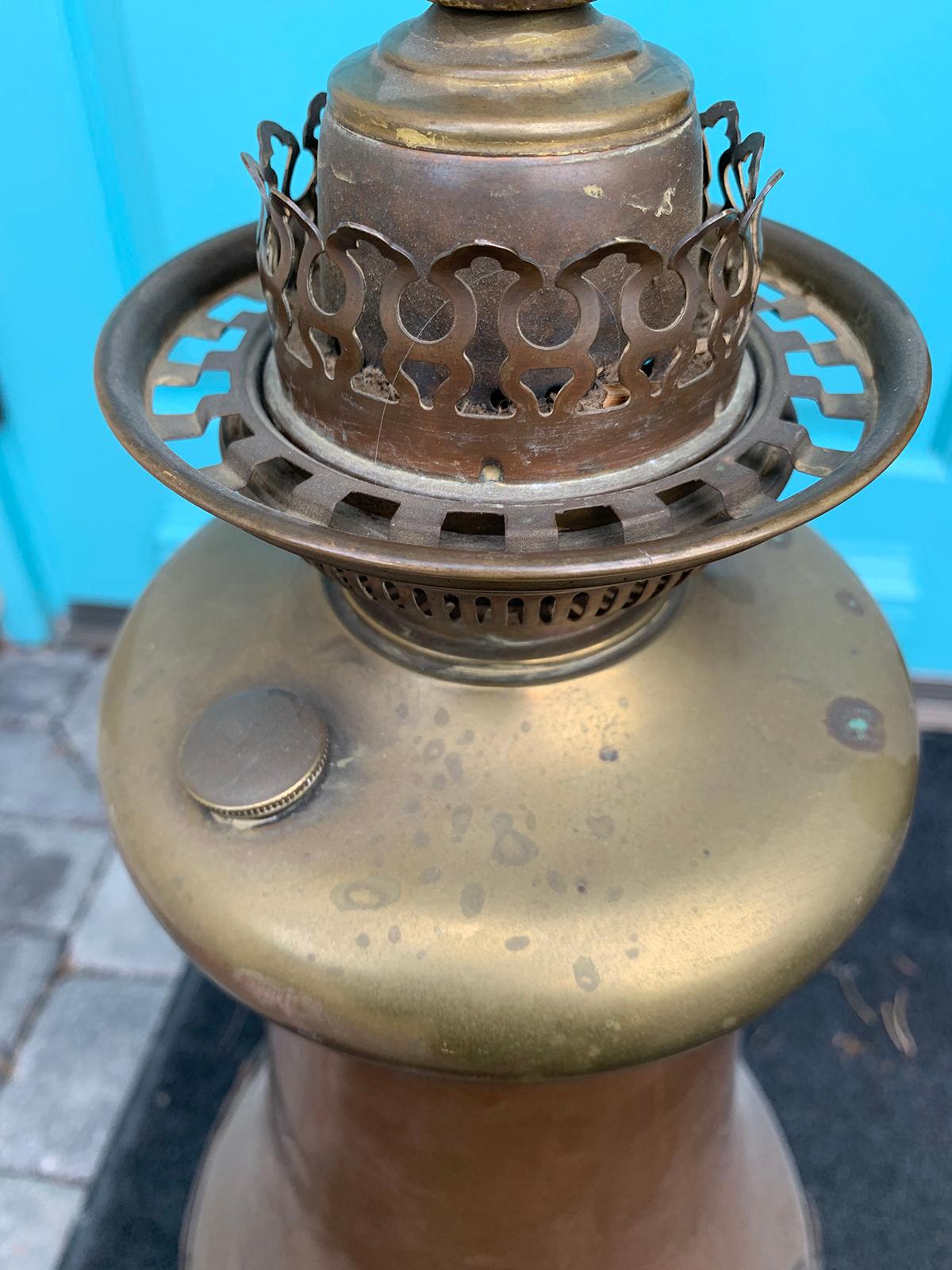 19th Century Copper Oil Lamp In Good Condition In Atlanta, GA