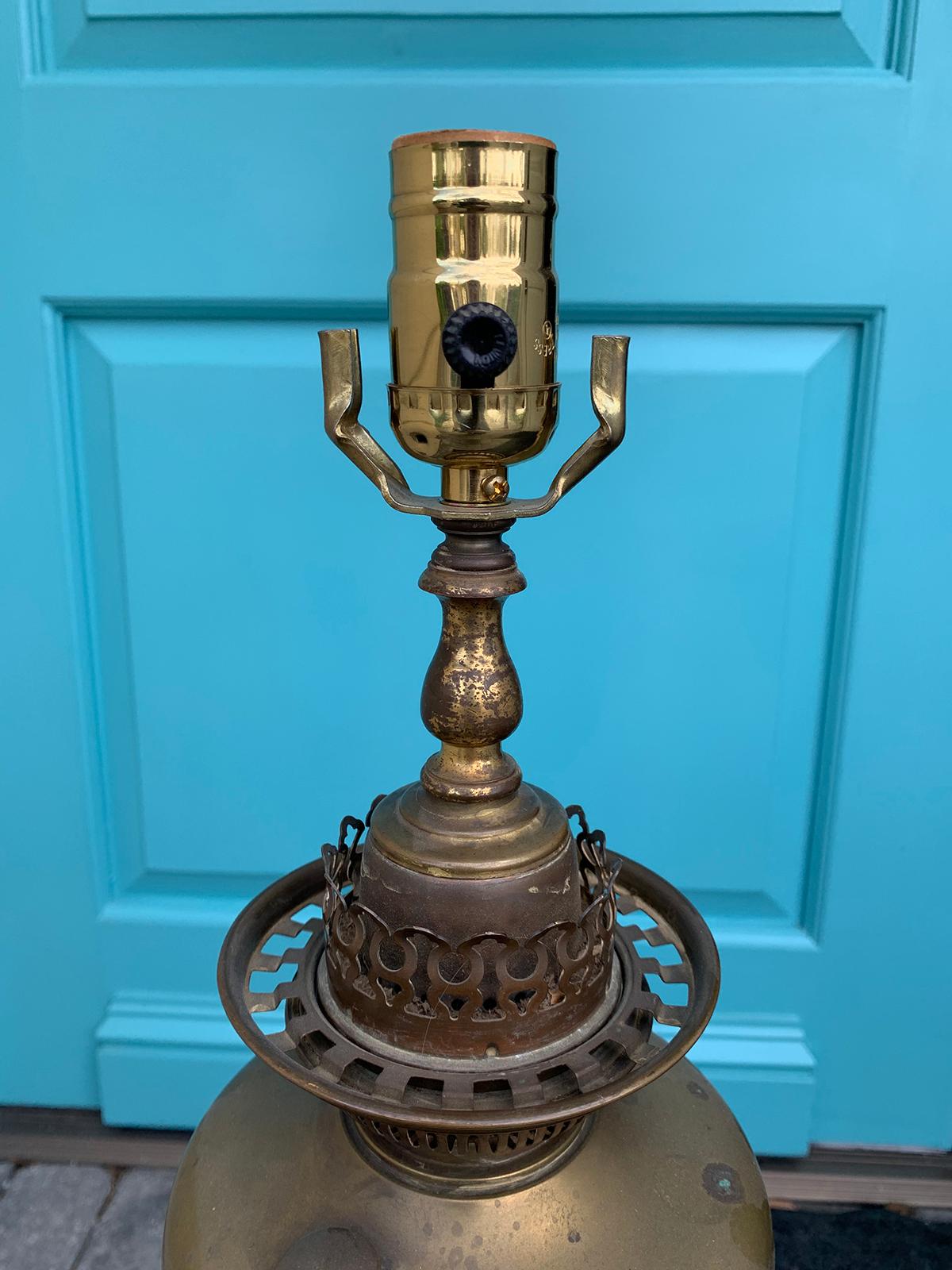 19th Century Copper Oil Lamp 3