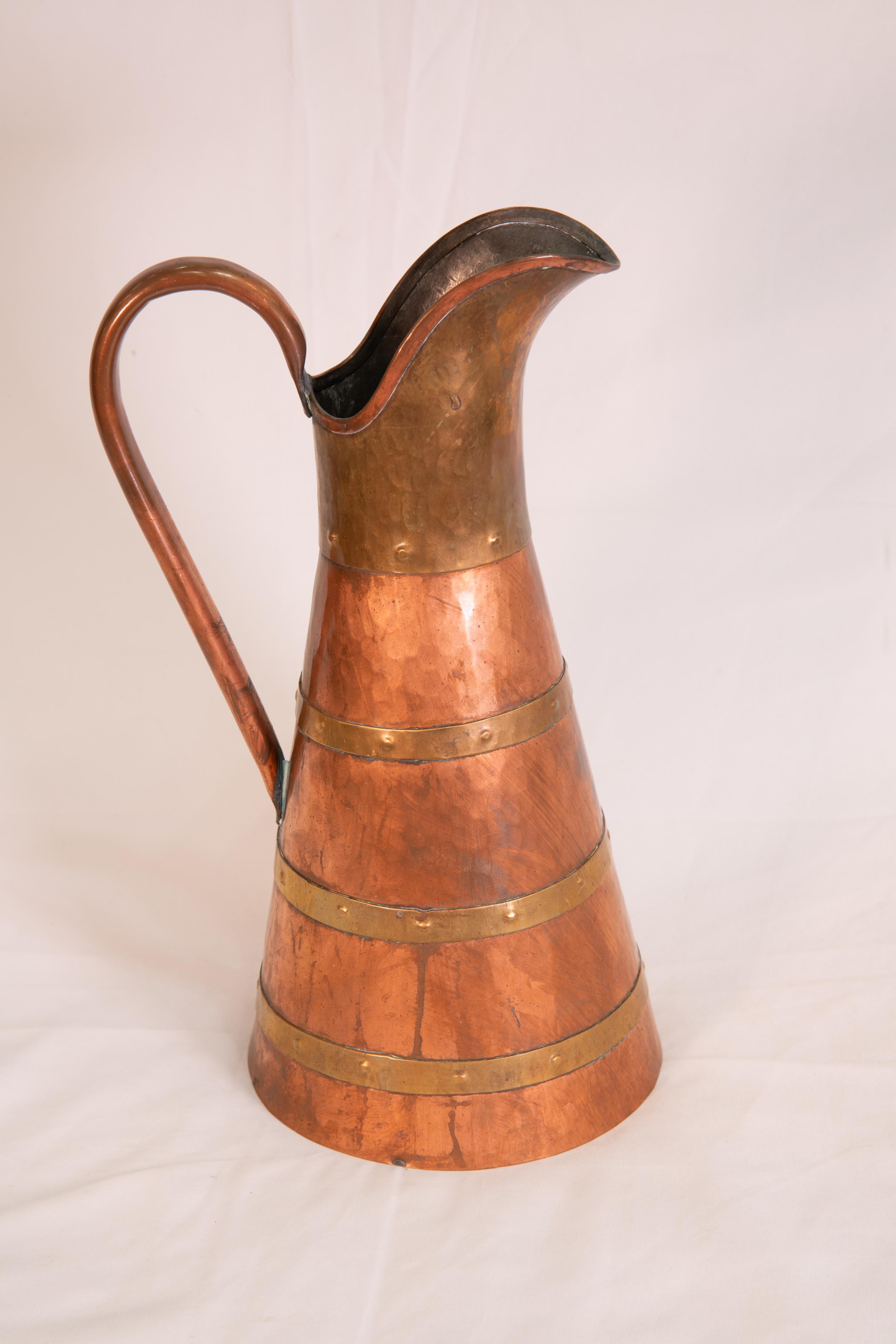 19th Century Copper Pitcher In Good Condition For Sale In New York, NY