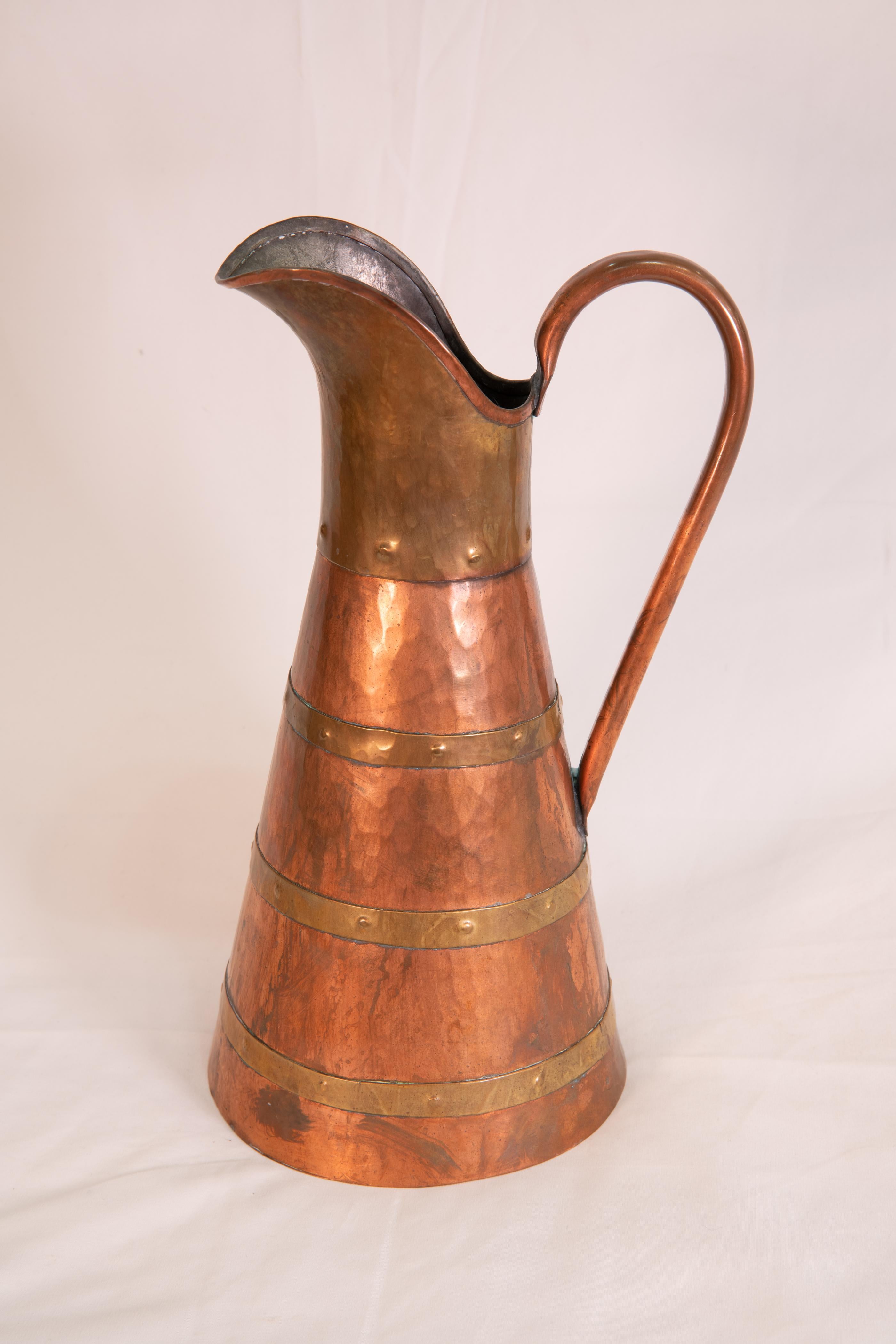 Mid-19th Century 19th Century Copper Pitcher For Sale