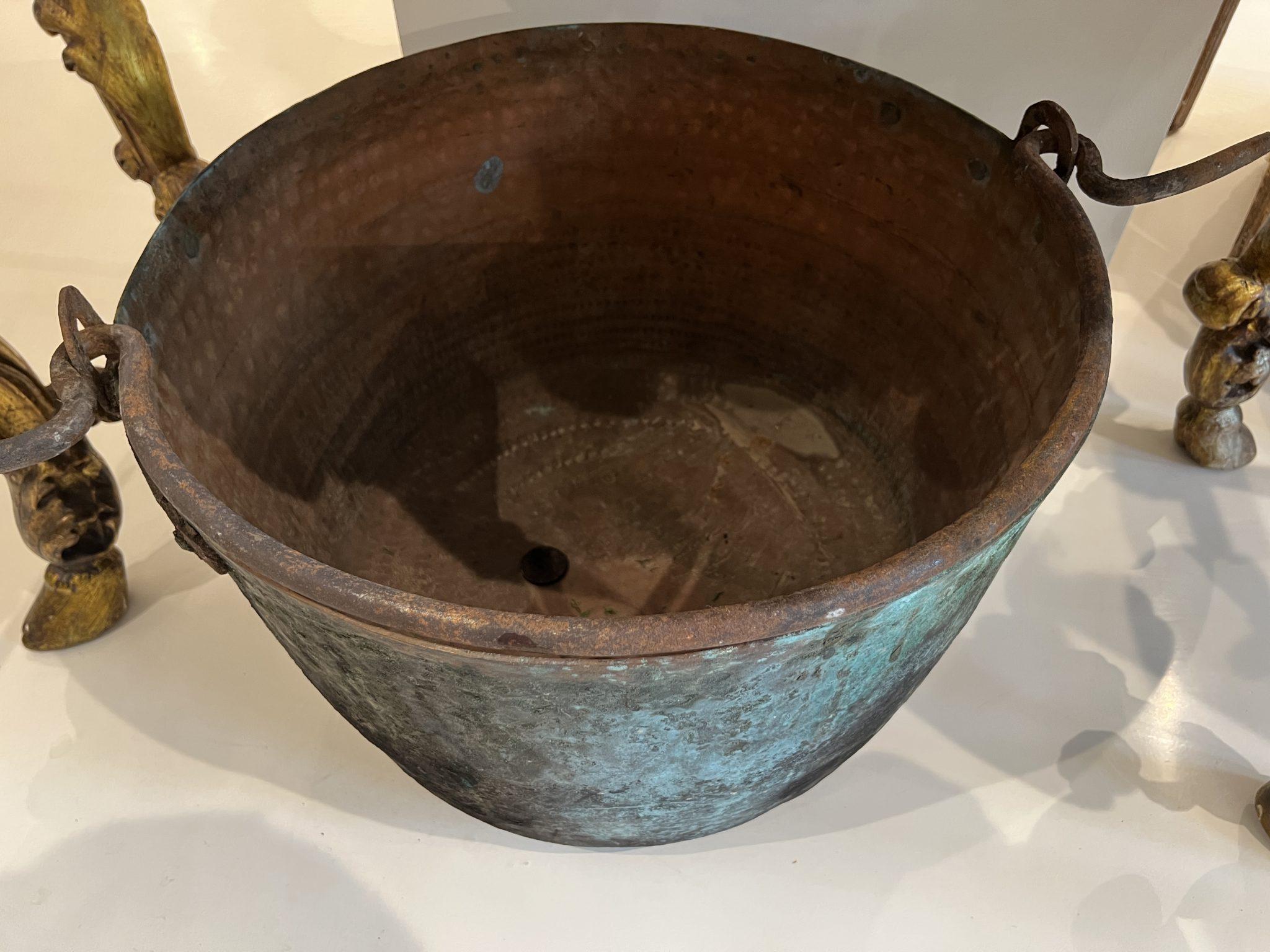 Rustic 19th Century Copper Pot For Sale