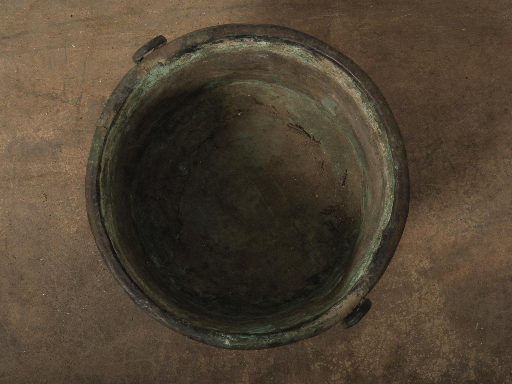 19th Century Copper Pot With Ring Handles siglo XIX en venta