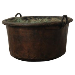 Antique 19th Century Copper Pot With Ring Handles