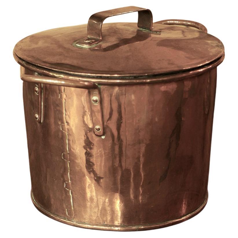 19th Century Copper Stock Pot with Lid