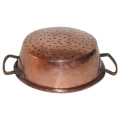 19th Century Copper Strainer with Handles