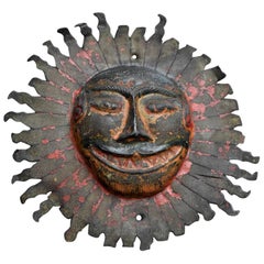 19th Century Copper Sun Face Fragment