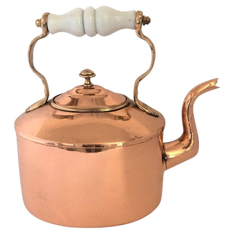 19th Century Copper Tea Kettle Teapot For Sale at 1stDibs