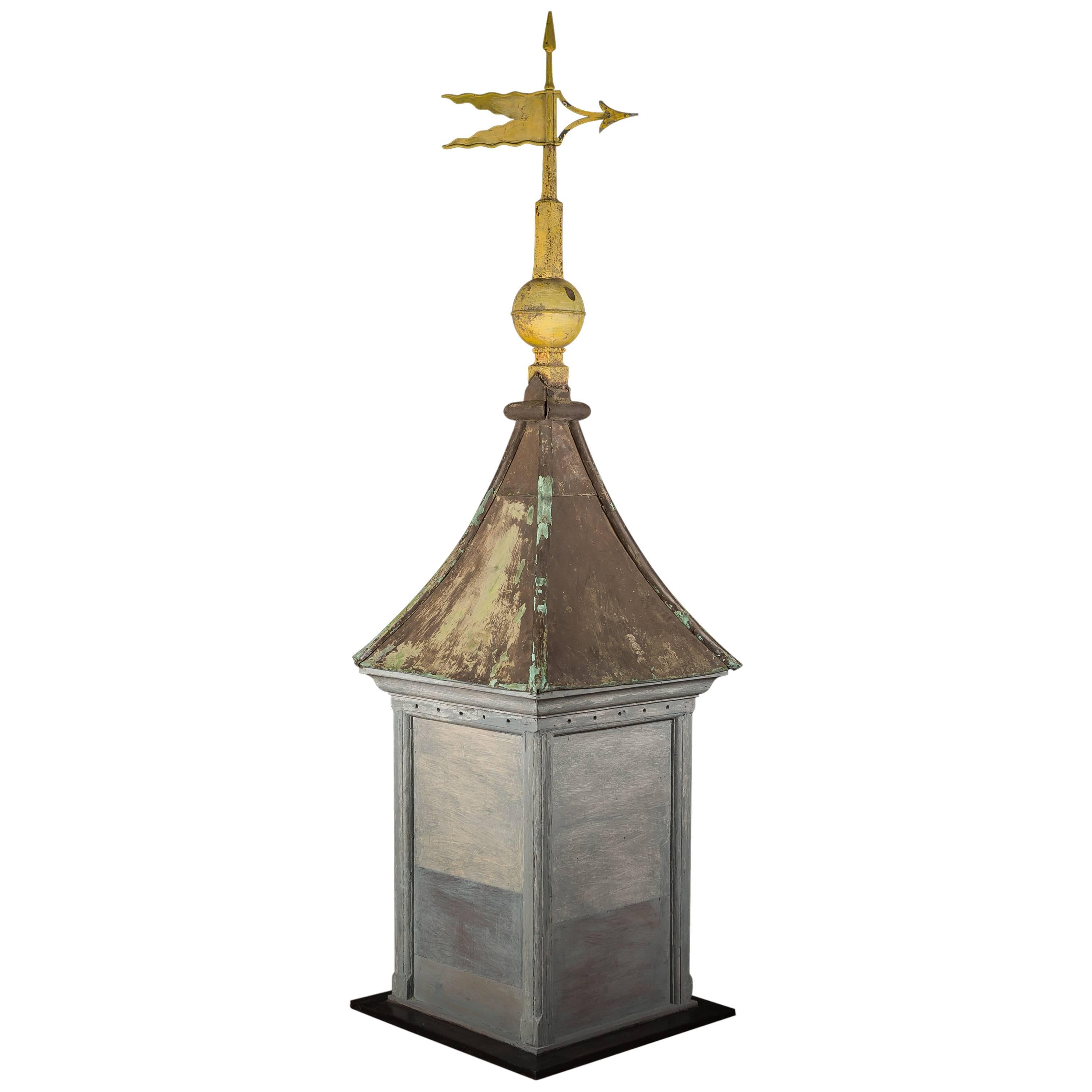 19th Century Copper Top Cupola Weather Vane Tower For Sale at 1stDibs