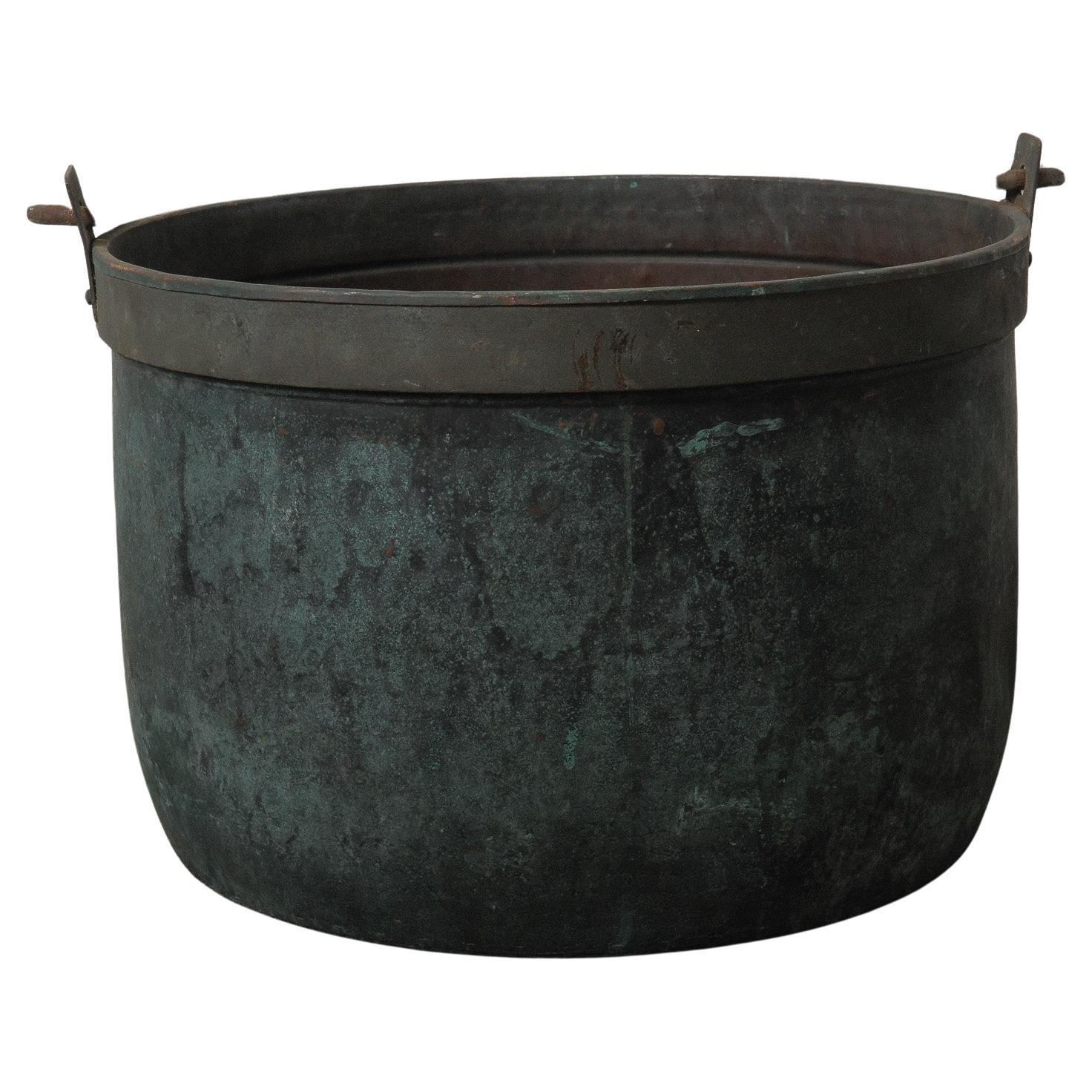 19th Century Copper Vessel with Iron Swing Handle