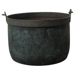 Antique 19th Century Copper Vessel with Iron Swing Handle