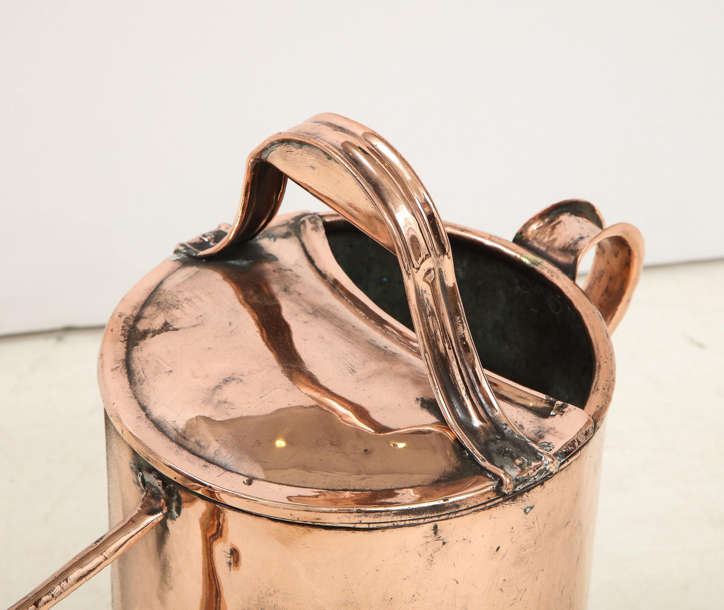 19th Century Copper Watering Can In Good Condition For Sale In Greenwich, CT
