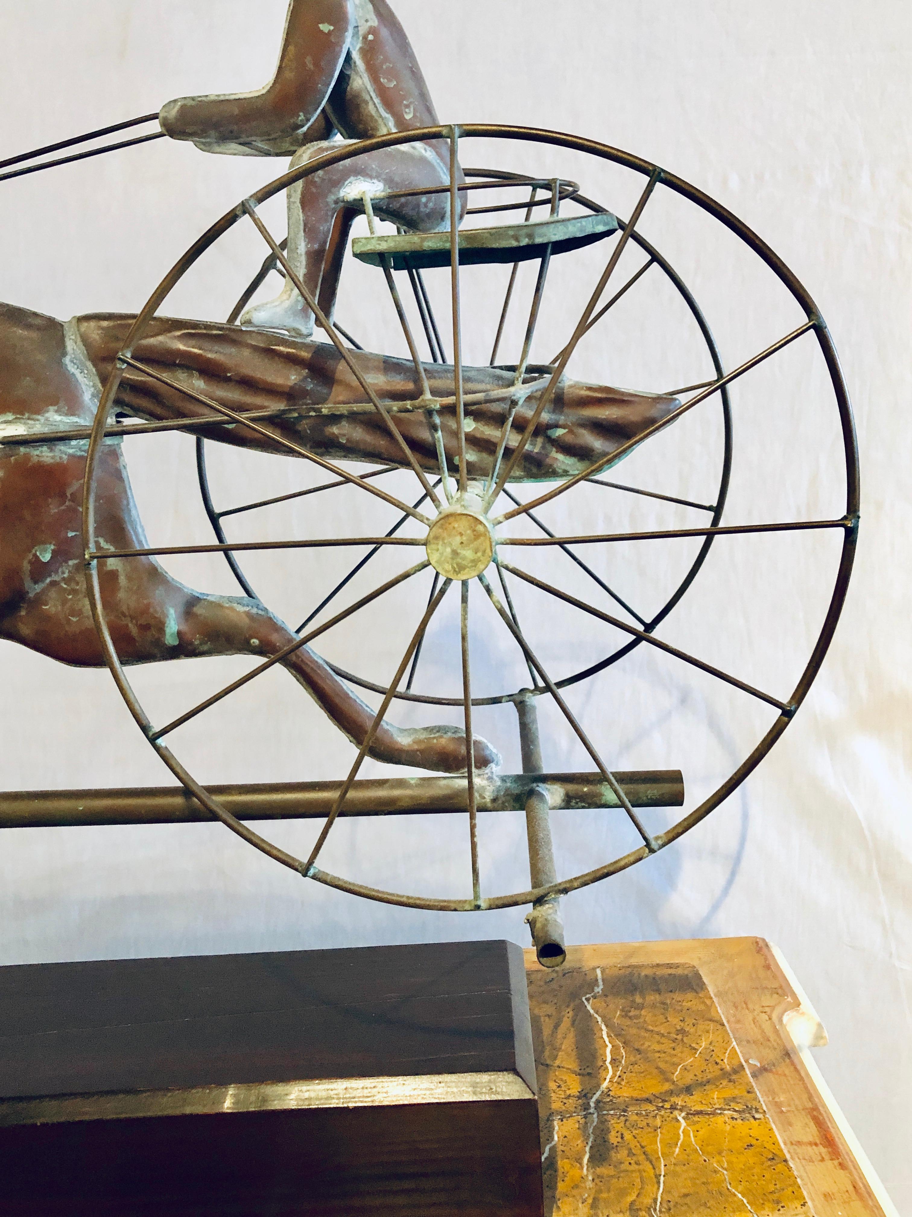 Folk Art St. Julien Weather Vane Attributed to J.W. Fiske 19th Century Full Bodied Metal For Sale