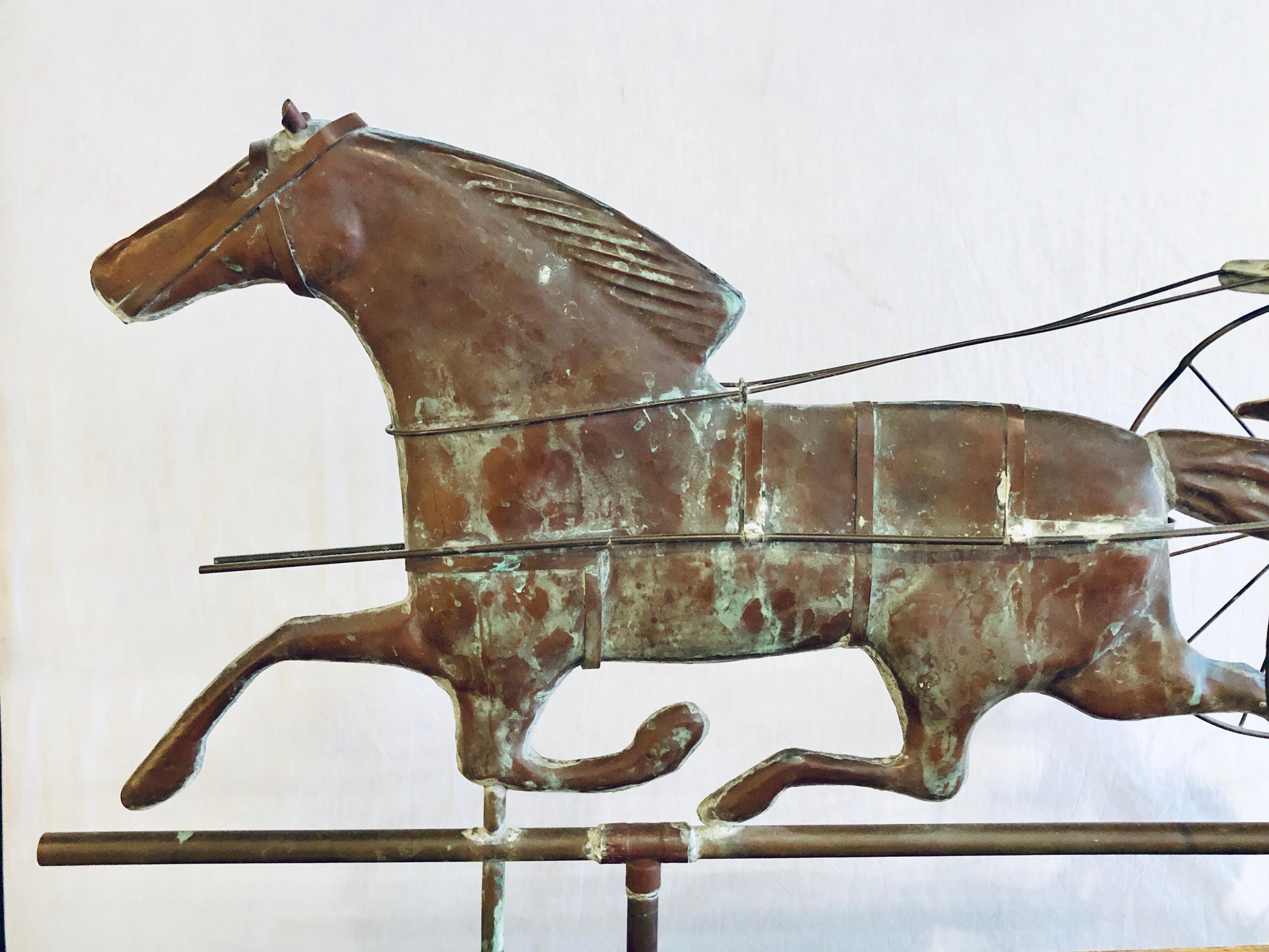 Copper St. Julien Weather Vane Attributed to J.W. Fiske 19th Century Full Bodied Metal For Sale