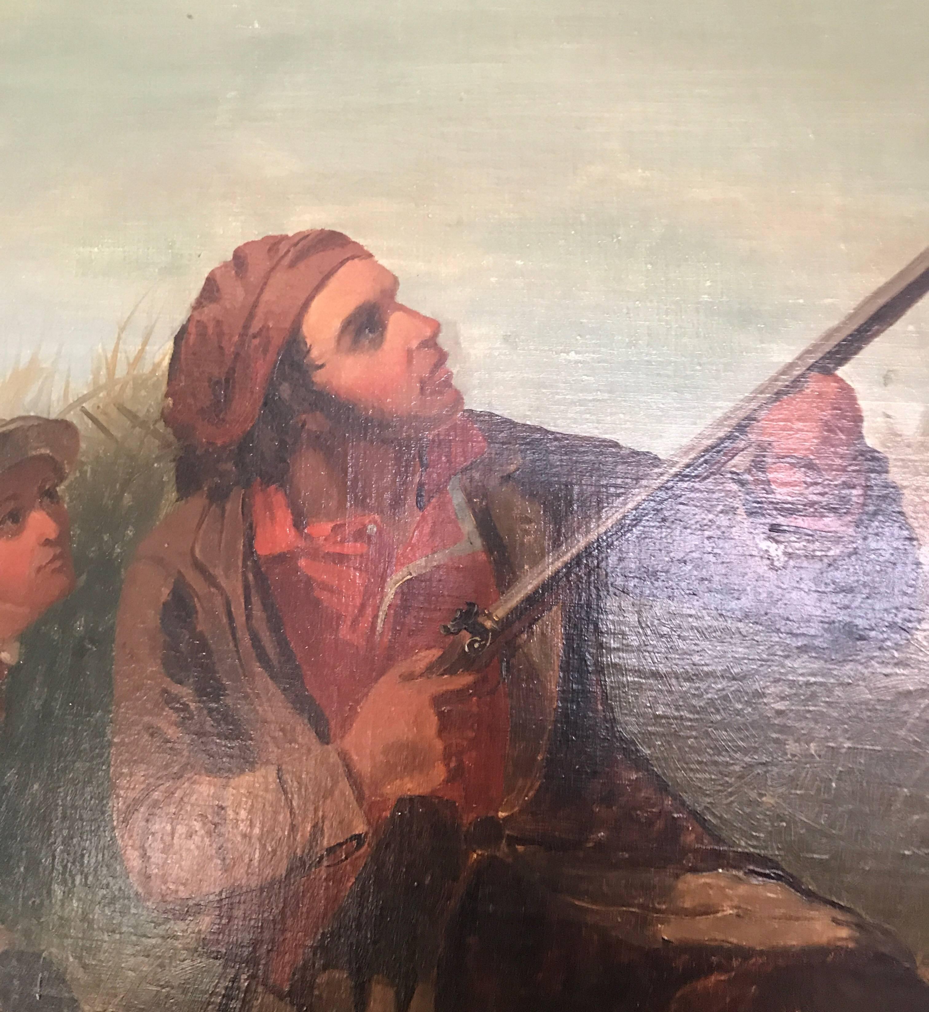 Painted 19th Century Copy of William Tylee Ranney Painting On the Wing For Sale