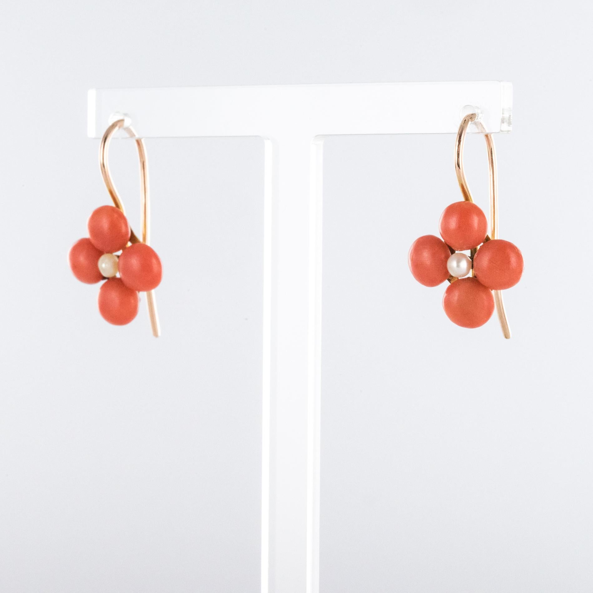 rose coral earrings