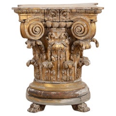 19th Century Corinthian Parcel Gilt Pedestal Table
