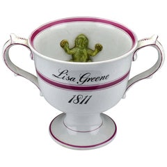 19th Century Cork Edge and Malkin Burslem Staffordshire Loving Cup with Frog