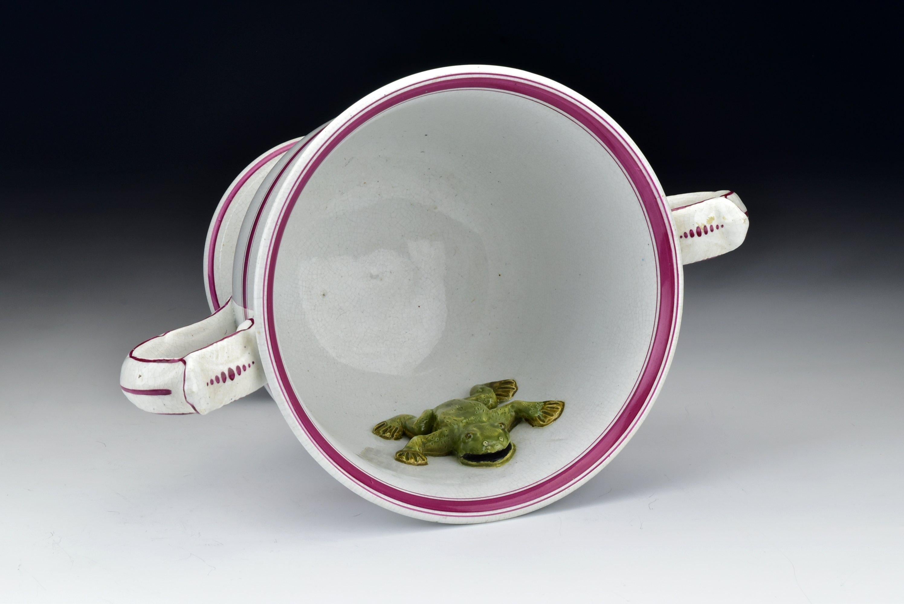 19th Century Cork Edge and Malkin Burslem Staffordshire Loving Cup with Frog 3