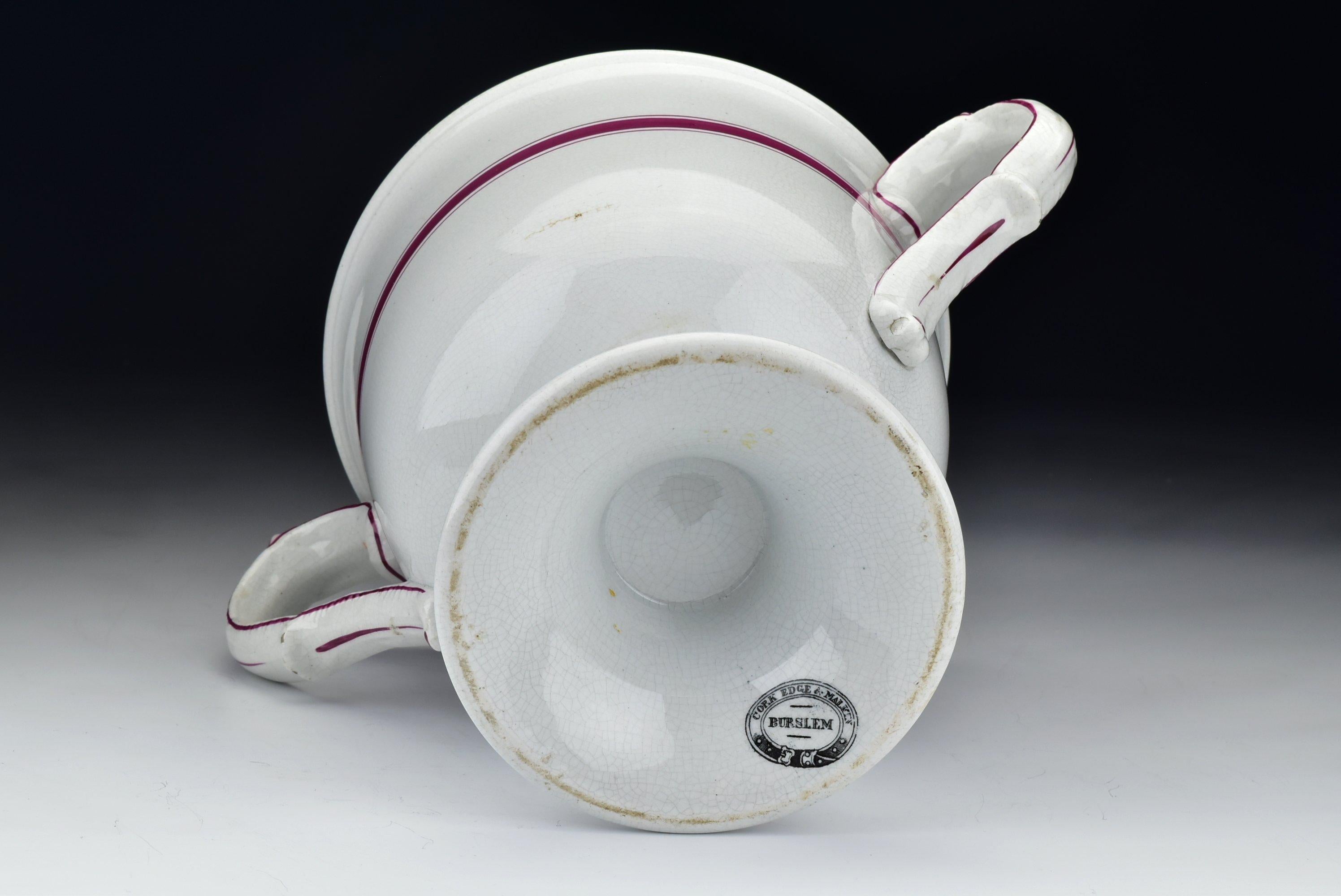 19th Century Cork Edge and Malkin Burslem Staffordshire Loving Cup with Frog 4