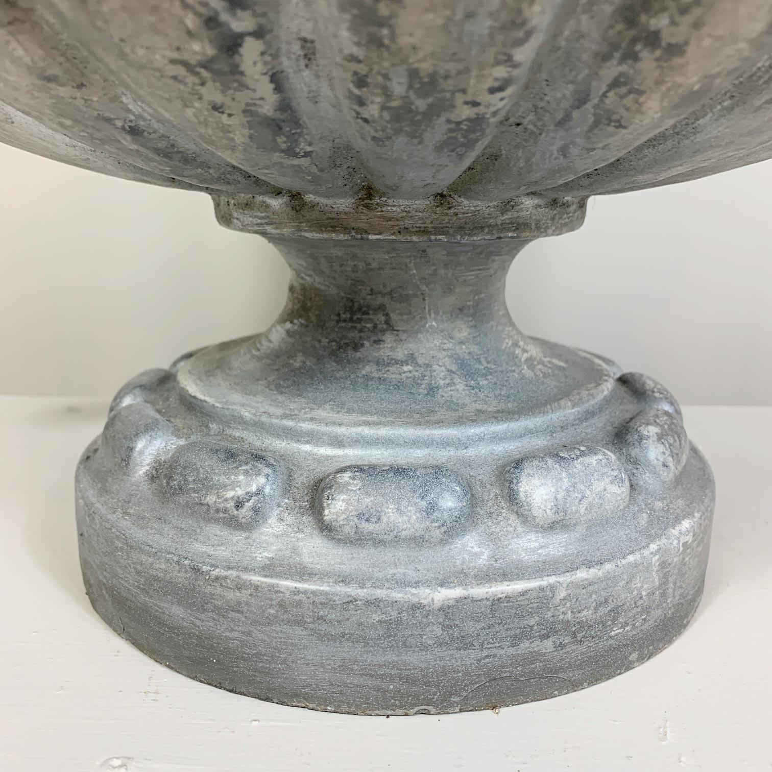  19th C Corneau Frères Charleville Silver Grey Cast Iron Urn In Good Condition For Sale In Hastings, GB