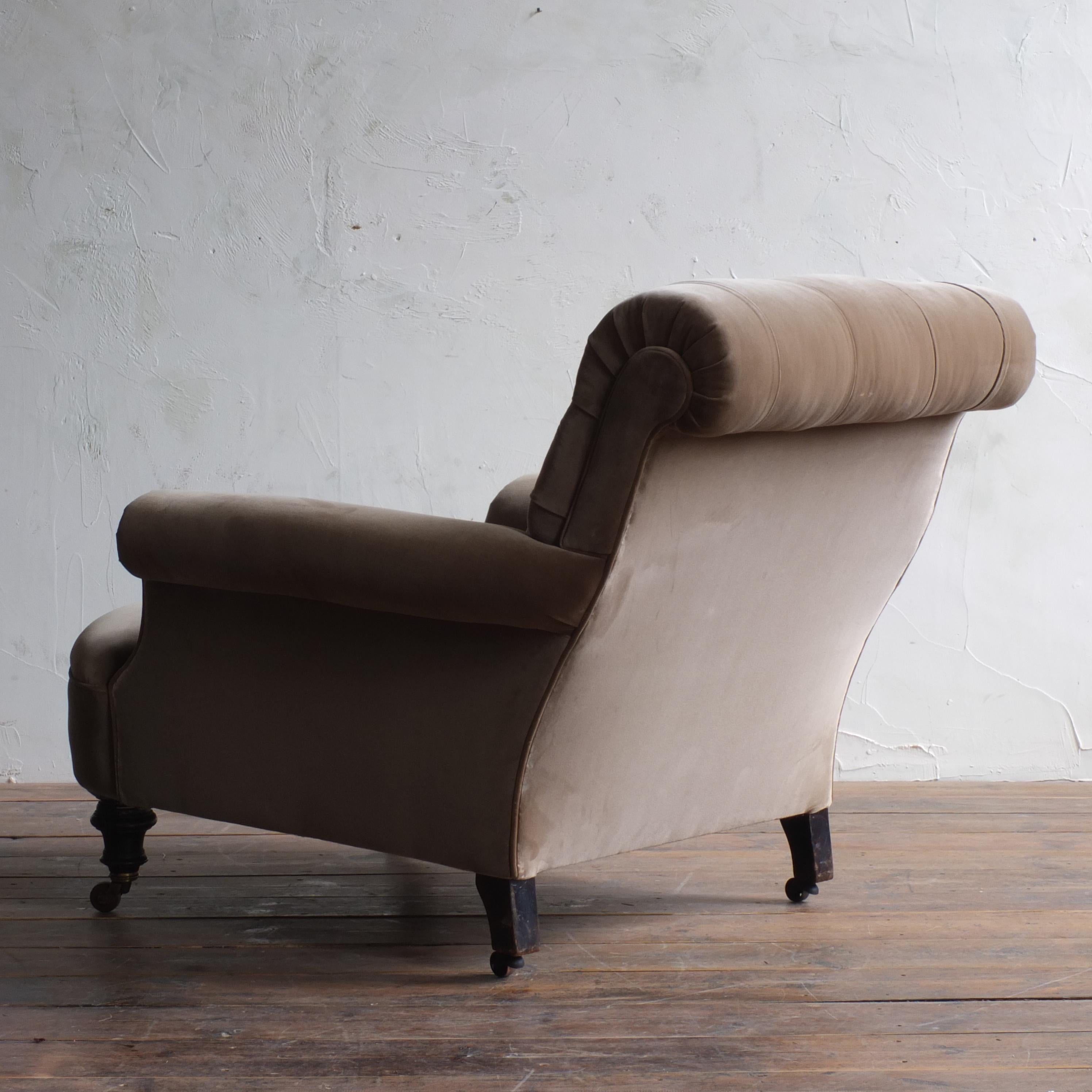 Victorian 19Th Century Cornelious V Smith Armchair in Rose Uniacke Velvet