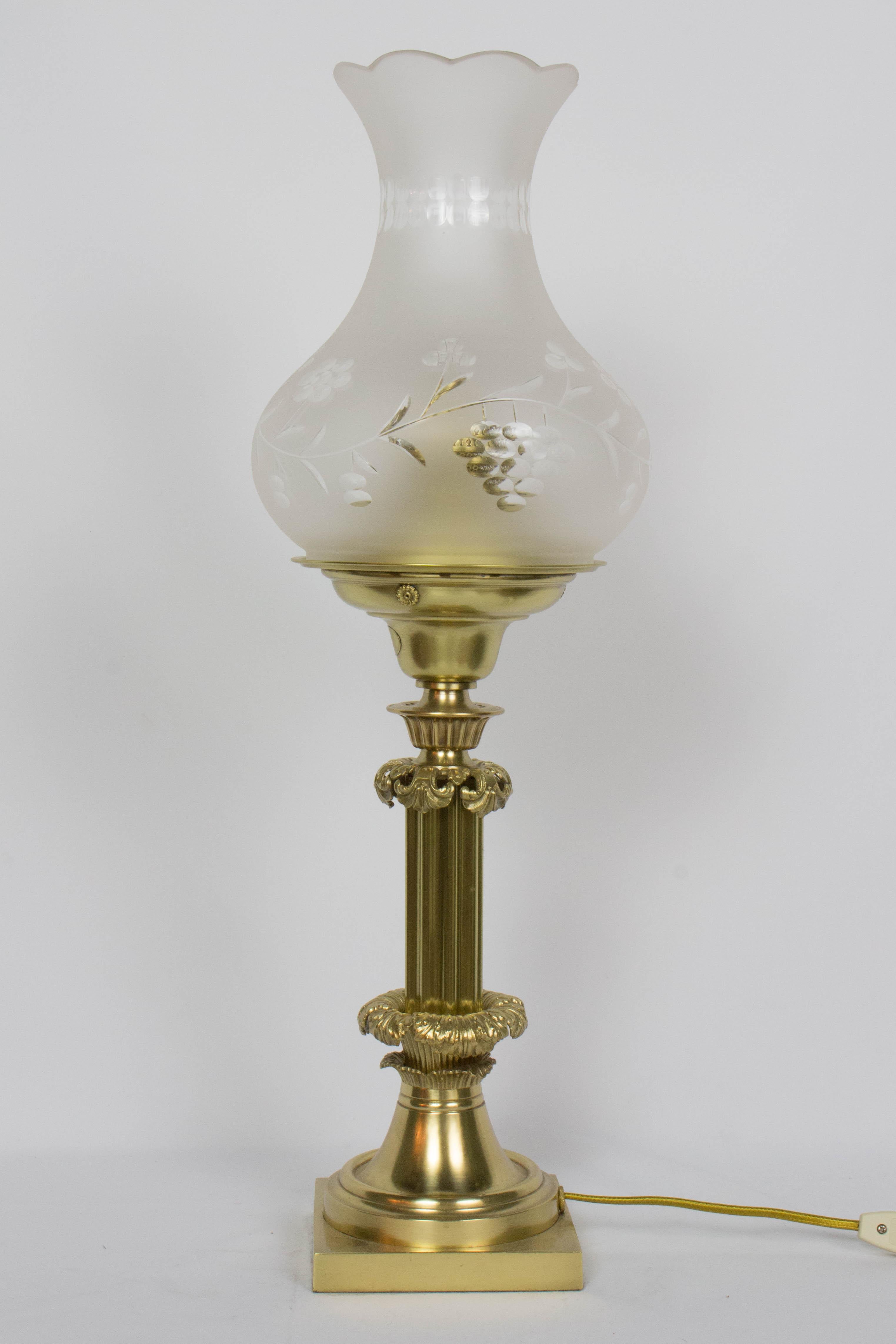 Brass 19th Century Cornelius & Company Astral Lamp