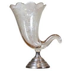 Antique 19th-Century Cornucopia-Shaped Glass Cup