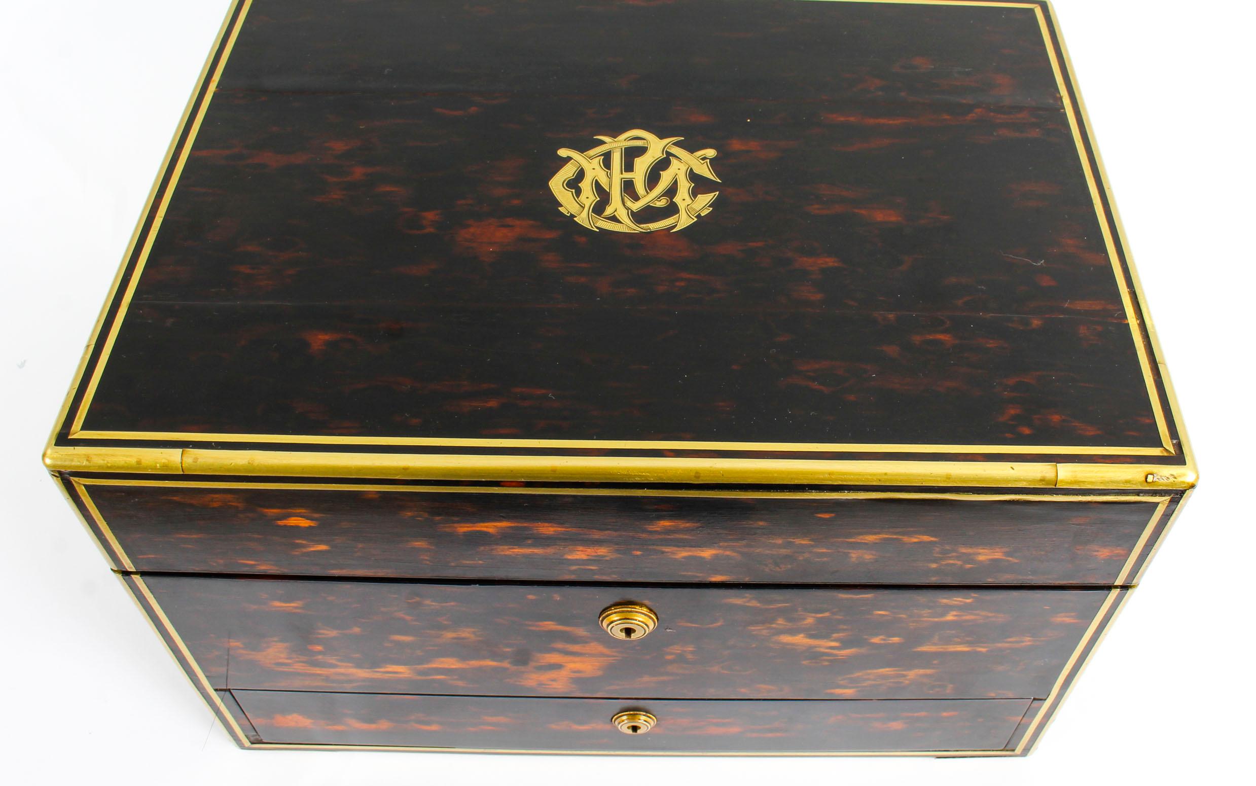 19th Century Coromandel and Brass Banded Jewellery Box Coton Hall 6