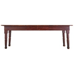 19th Century Country American Pine Farmhouse Work Table