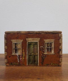 19th Century Country English Architectural Hand Painted Table Box