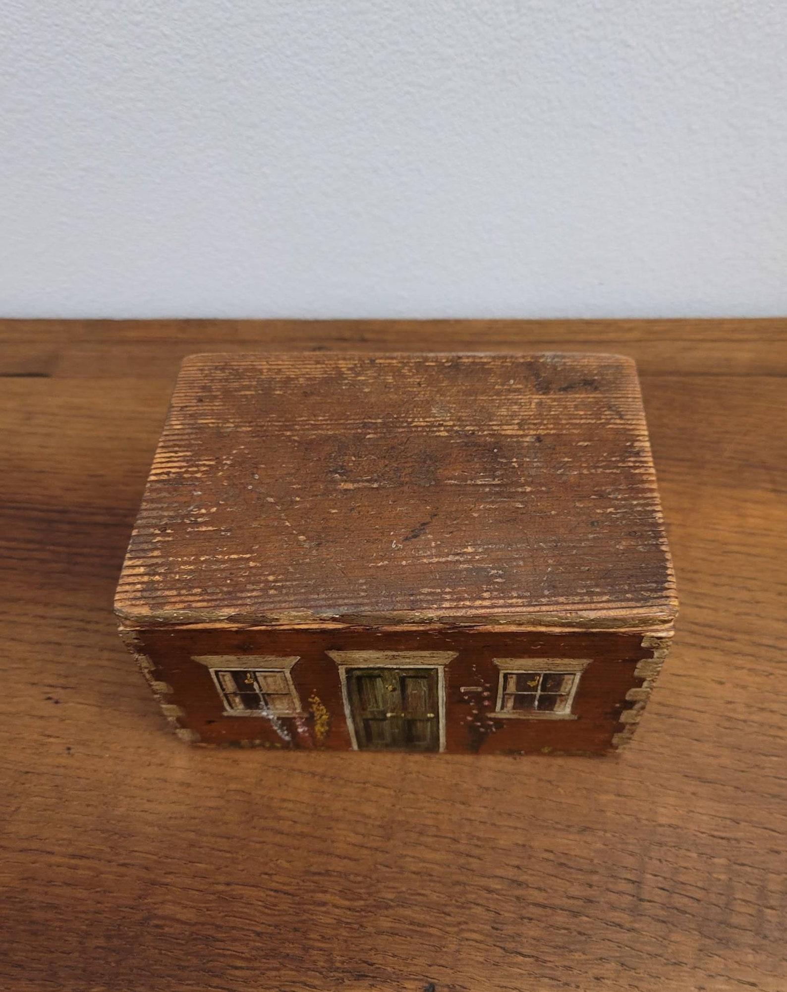 Victorian 19th Century Country English Architectural Hand Painted Table Box