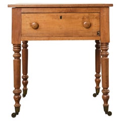 Antique 19th Century Country English Fruitwood Farmhouse Work Table