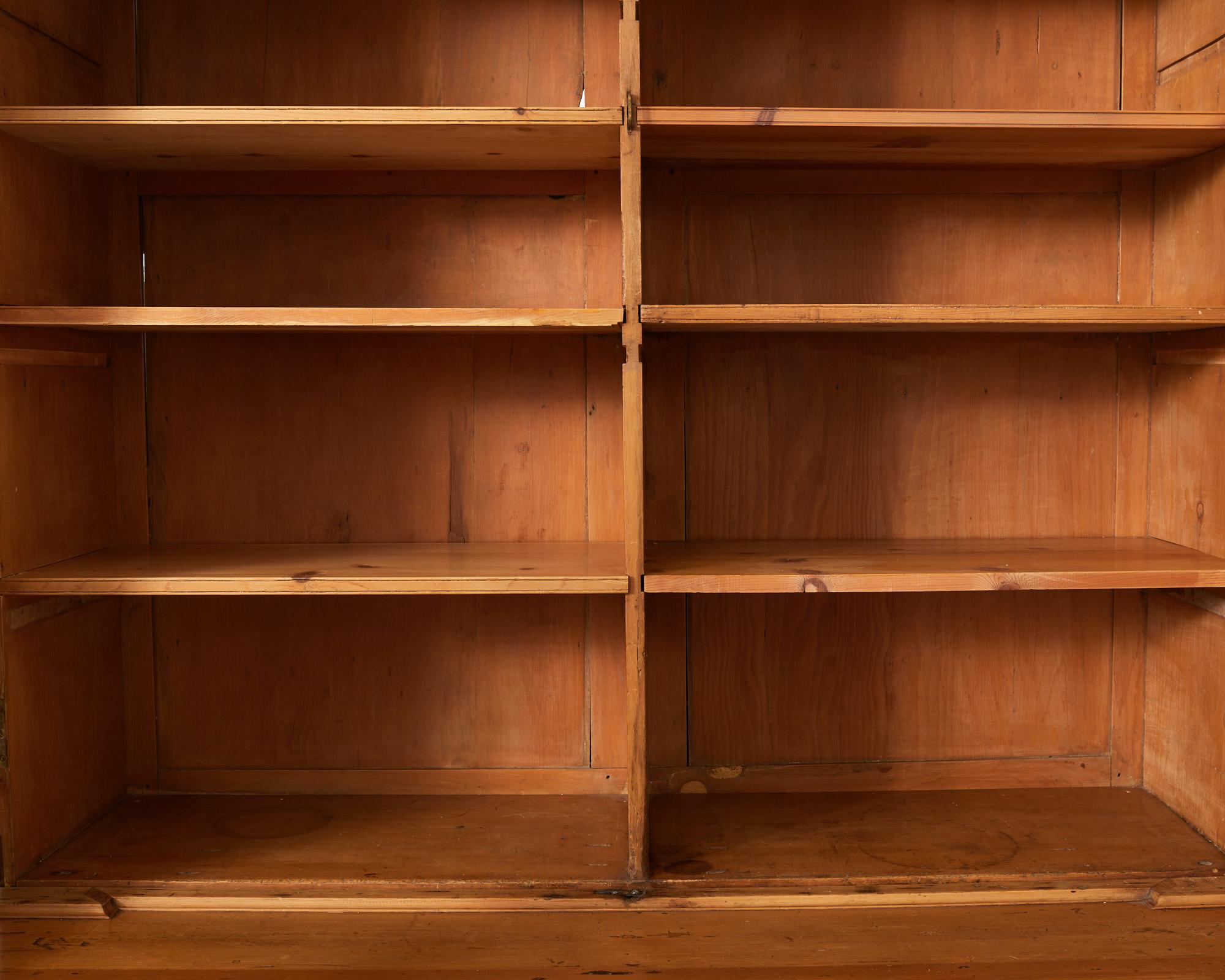 19th Century Country English Fruitwood Library Bookcase Cabinet For Sale 1