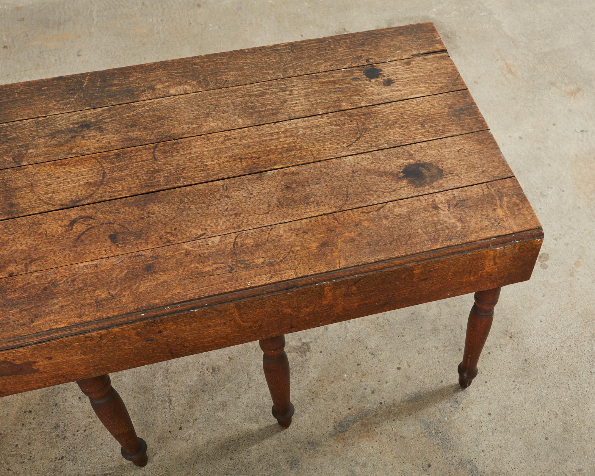19th Century Country English Oak Drop Leaf Farmhouse Table For Sale 12