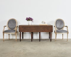 19th Century Country English Oak Drop Leaf Farmhouse Table